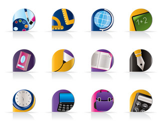 school and education icons vector image