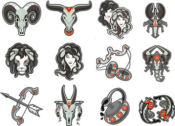 set of horoscope signs vector image