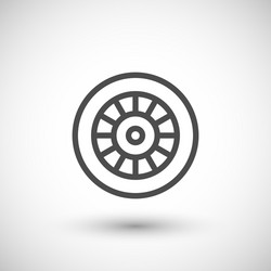 motorcycle wheel line icon vector image