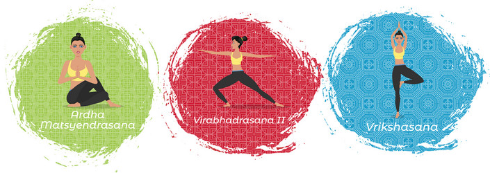 yoga training in flat style vector image