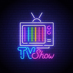 tv show neon sign retro vector image