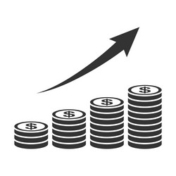 salary progress coin graph icon vector image