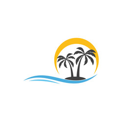 palm tree summer logo vector image