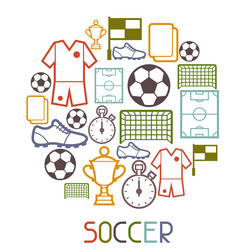 Sports background with soccer football symbols vector