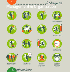 business icon set management human resources vector image