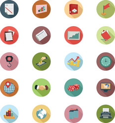 business flat colored icons 3 vector image