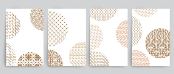 set of covers with circles and different golden vector image