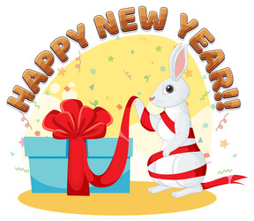 year of the rabbit happy new banner vector image