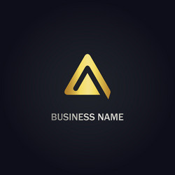 triangle a initial company gold logo vector image