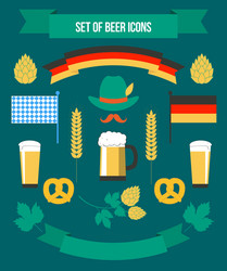 Set of icons to the oktoberfest vector