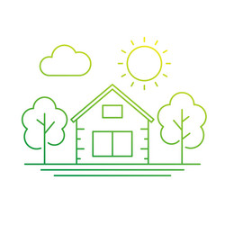 Modern house line art vector