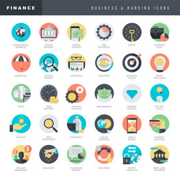 flat design icons for business and banking vector image