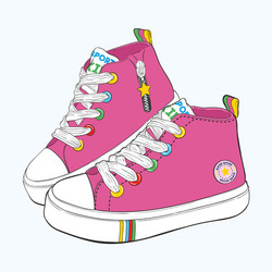 Children sneakers set vector