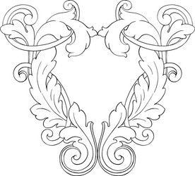 retro baroque decorations element vector image