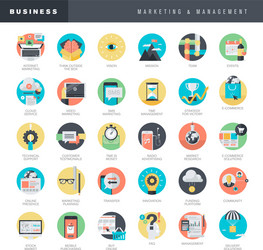 flat design icons for marketing and management vector image