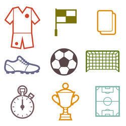 Set of sports soccer football symbols vector