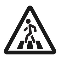 pedestrian crossing and crosswalk sign line icon vector image