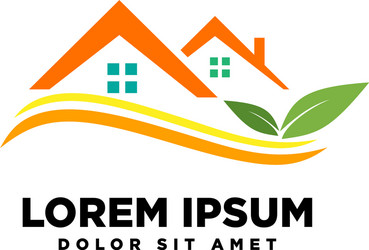 Logo home develop agency construction green vector