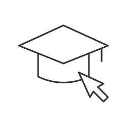 mouse cursor arrow and square academic cap vector