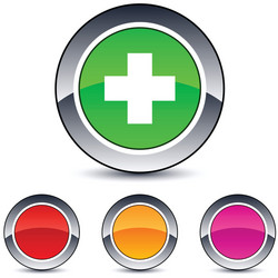 plus round button vector image