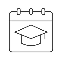 square academic cap on calendar education concept vector