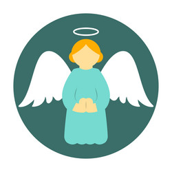 christmas angel icon flat vector image