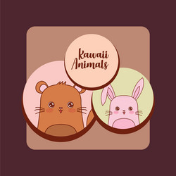 kawaii animals design vector image