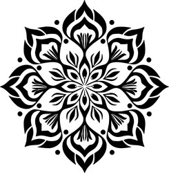 mandala - black and white isolated icon vector image