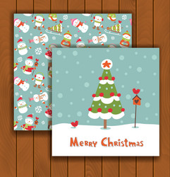 christmas greeting card with an envelope vector image