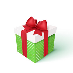 gift box with red ribbon and bow vector image