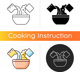 mixing cooking ingredient icon vector image