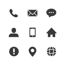 contact icon set vector image