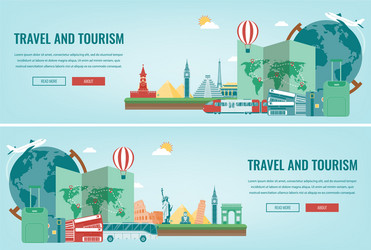 Travel composition with famous world landmarks vector