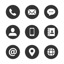 contact icon set vector image