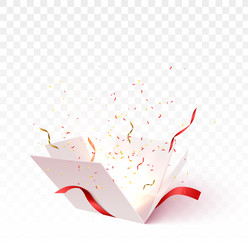 open gift box with confetti vector image