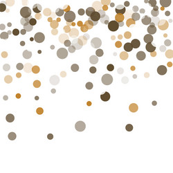 Gold white and gray confetti transparent dots vector