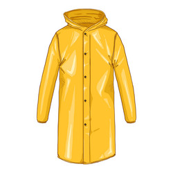 raincoat with butttons and hood cartoon single vector image