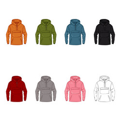 set anorak jacket vector image