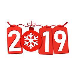 happe new year background isolated 2019 red vector image