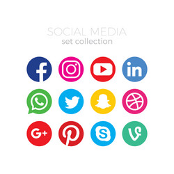 social media icon set collection vector image