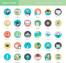 flat design icons for education vector image