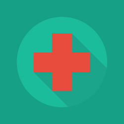 medical flat icon red cross vector image