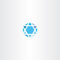 geometric diamond hexagon blue icon star vector image