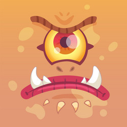 cartoon of a one eyed monster face vector image