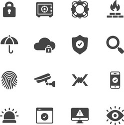 protection and security icons vector image