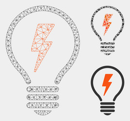 electric lamp mesh network model vector image