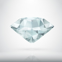 realistic diamond isolated on white vector image