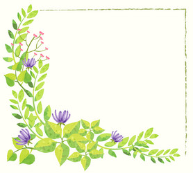 Background template with flowers and leaves vector