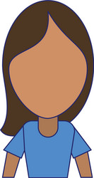 Woman faceless avatar cartoon vector