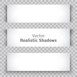 set of blank banner sheet paper with shadow vector image